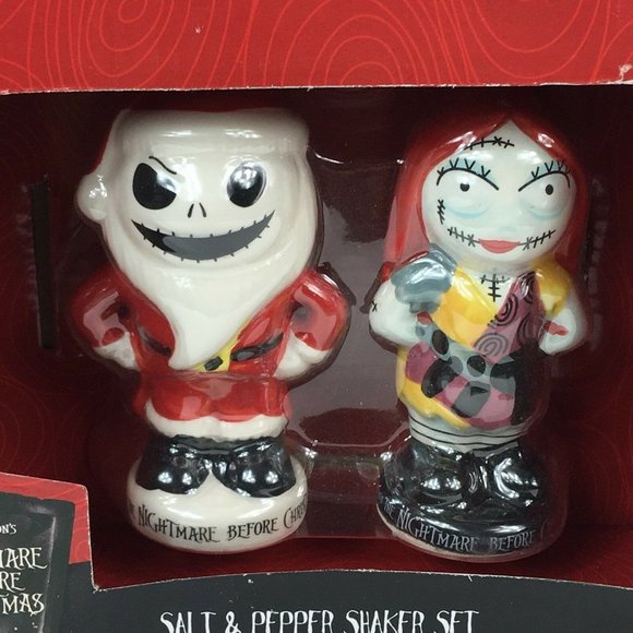 Disney The Nightmare Before Christmas Santa Jack Sally Salt Pepper Shakers New - Picture 8 of 12